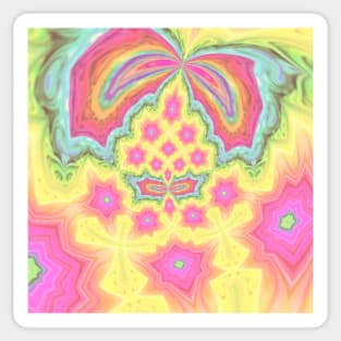 Pink Floral Tie Dye Psychedelic Sticker